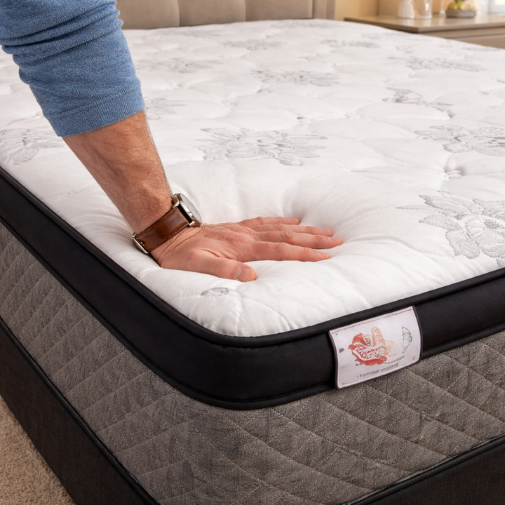 Velvet Rose Medium Firm Mattress | High-density Foam, 2" Euro Top, Coil Spring Support &amp; One-sided Design (In-Store Purchase Only)