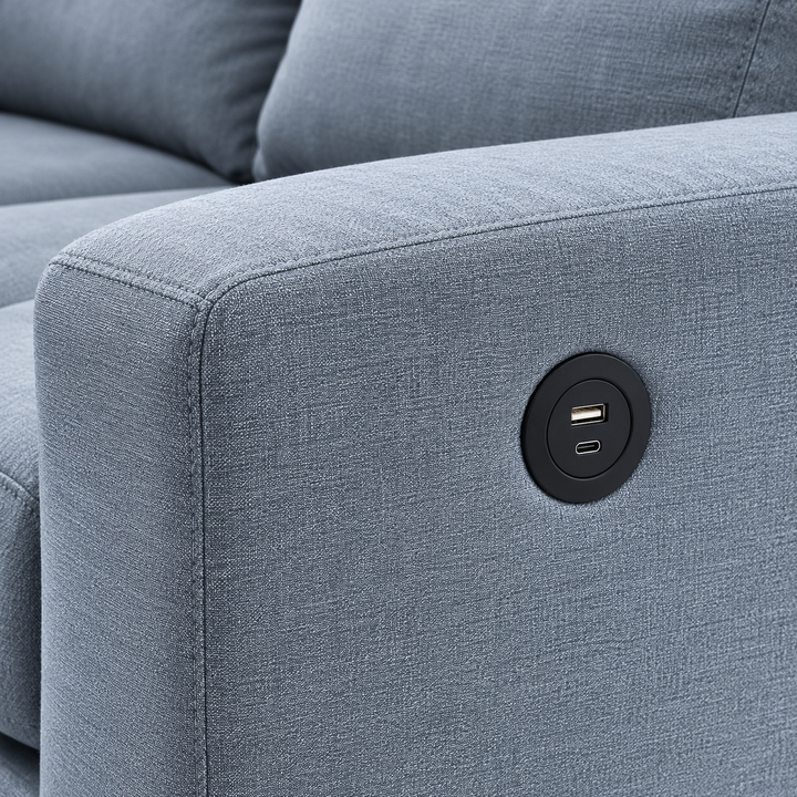 Jaxon 3-Piece Fabric Upholstered Sectional Sofa Bed - Grey