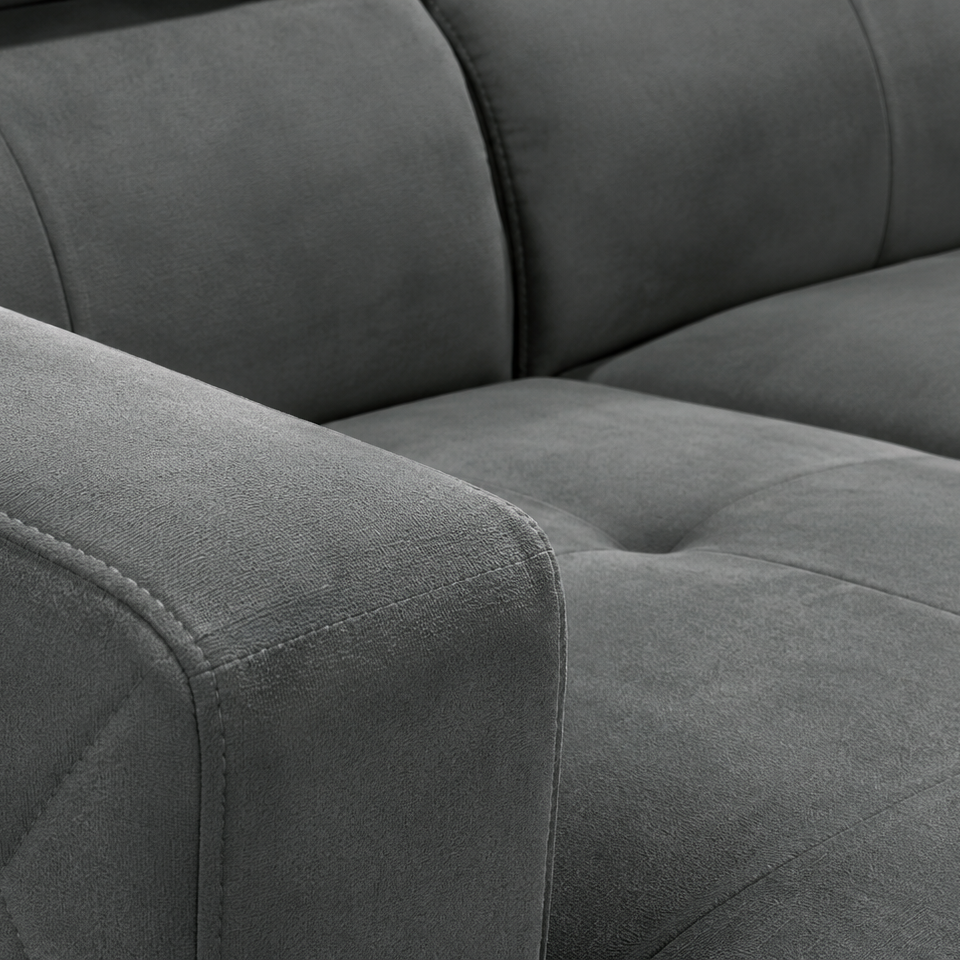 Colson 4-Piece LHF Sectional Sofa Bed In Fabric Upholstery - Grey