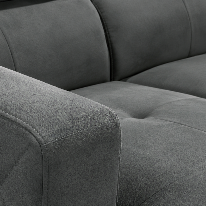 Colson 4-Piece LHF Sectional Sofa Bed In Fabric Upholstery - Grey