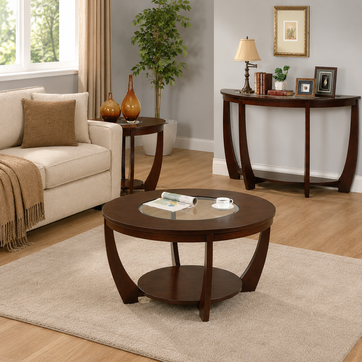 Wyatt 2-Piece Wooden Occasional Table Set - Walnut