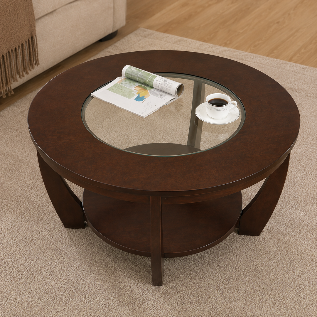 Wyatt 2-Piece Wooden Occasional Table Set - Walnut