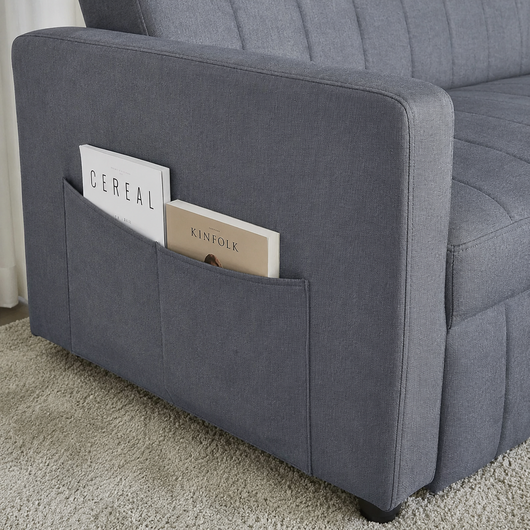 Melissa Sofa Bed In Fabric Upholstery - Charcoal