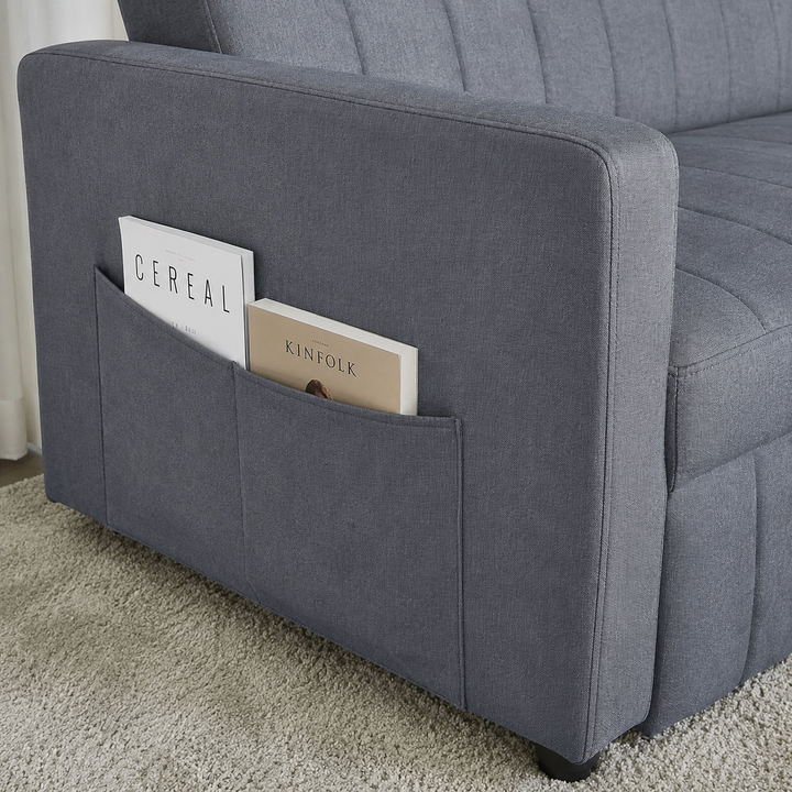 Melissa Sofa Bed In Fabric Upholstery - Charcoal