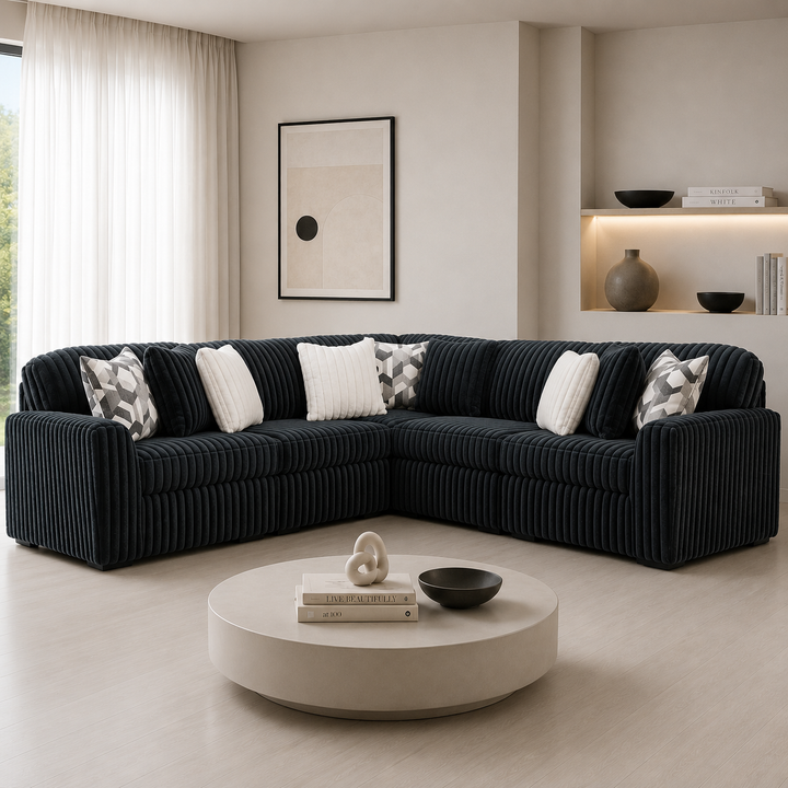 98105S27 Midnight-madness 5-Piece Sectional Sofa In Fabric Upholstery - Gunmetal | Signature Design By Ashley