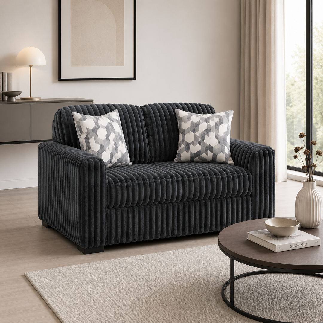 9810535 Midnight-madness Loveseat In Fabric Upholstery - Gunmetal | Signature Design By Ashley