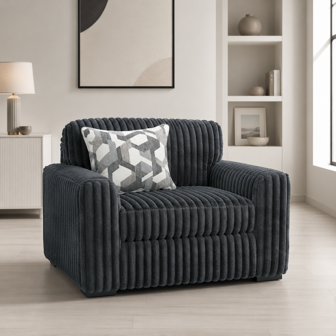 9810523 Midnight-madness Oversized Armchair In Fabric Upholstery - Gunmetal | Signature Design By Ashley