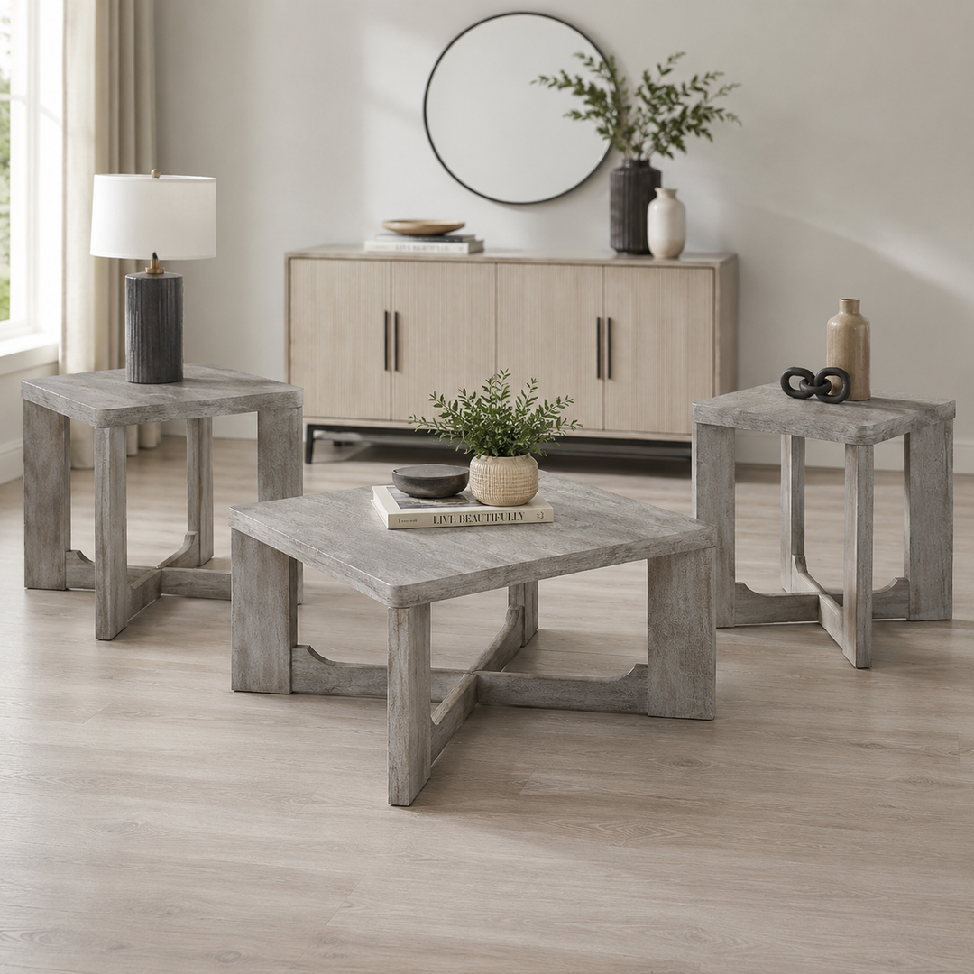 T247-13 Garnilly Occasional Table Set (Set of 3) - Whitewash | Signature Design By Ashley