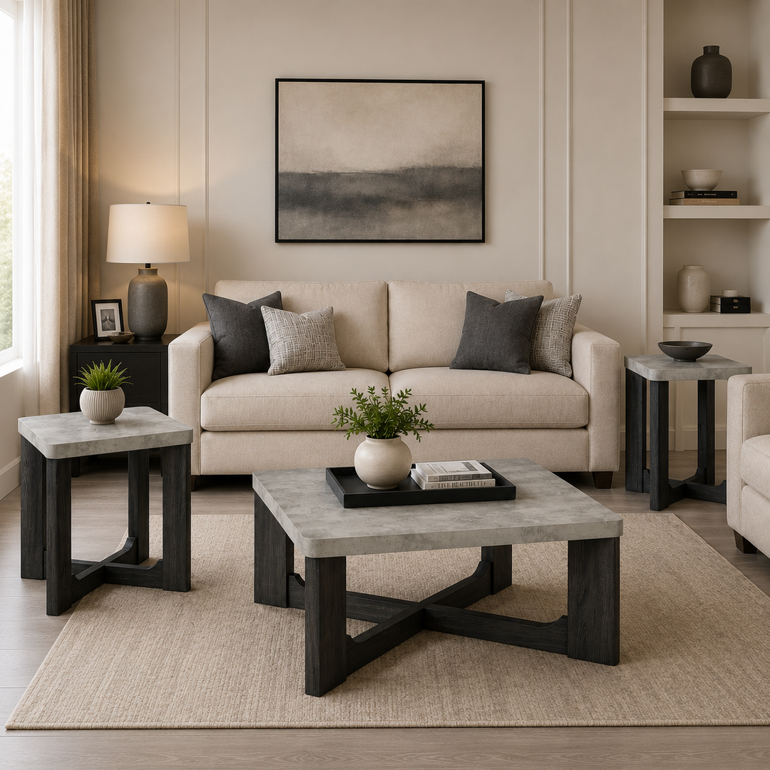 T251-13 Sharstorm Occasional Table Set (Set of 3) - Two-tone Grey | Signature Design By Ashley