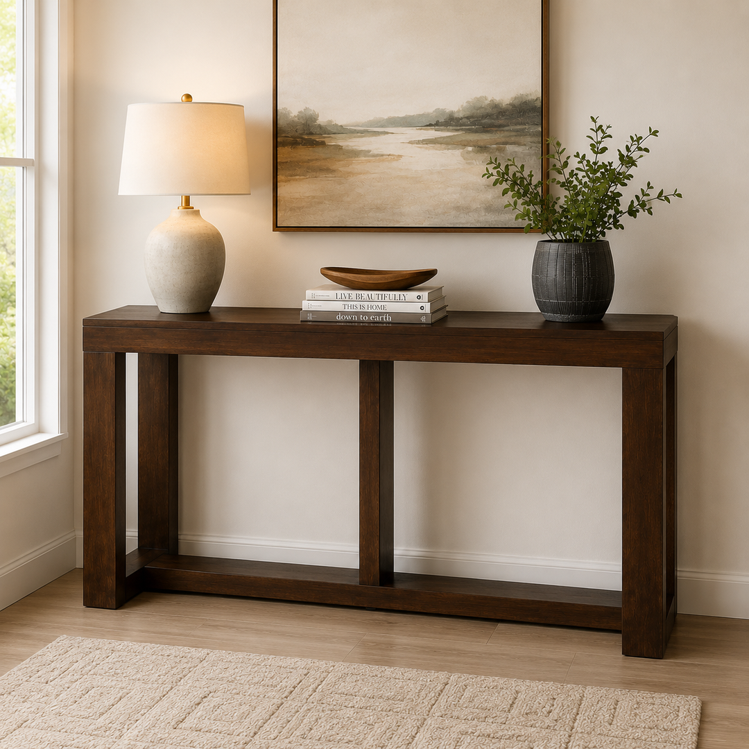 T481-4 Watson Wooden Sofa/ Console Table - Dark Brown | Signature Design By Ashley