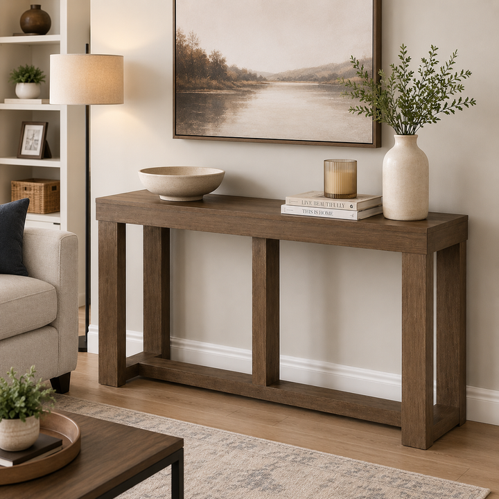 T471-4 Cariton Wooden Sofa/ Console Table - Greyish Brown | Signature Design By Ashley