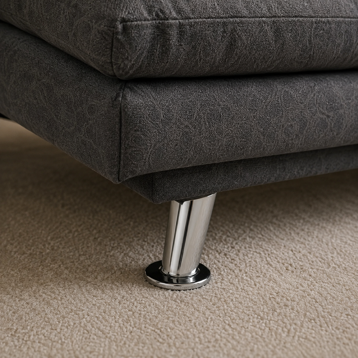 Timber 3-Seater Sofa Bed In Fabric Upholstery - Charcoal