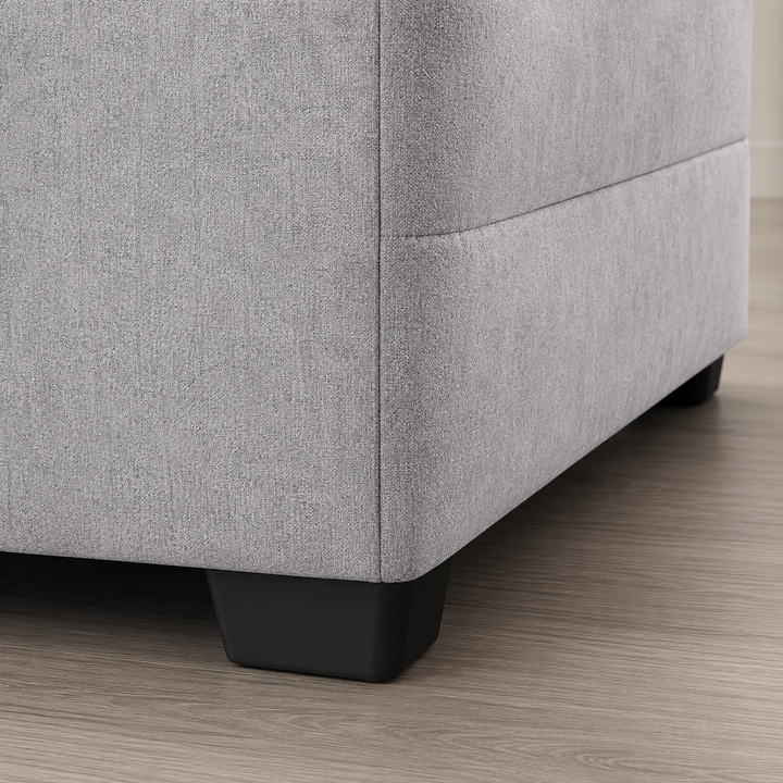 Evane Fabric Upholstered Sectional Sofa Bed With Reversible Storage Chaise &amp; USB Charing Ports - Grey