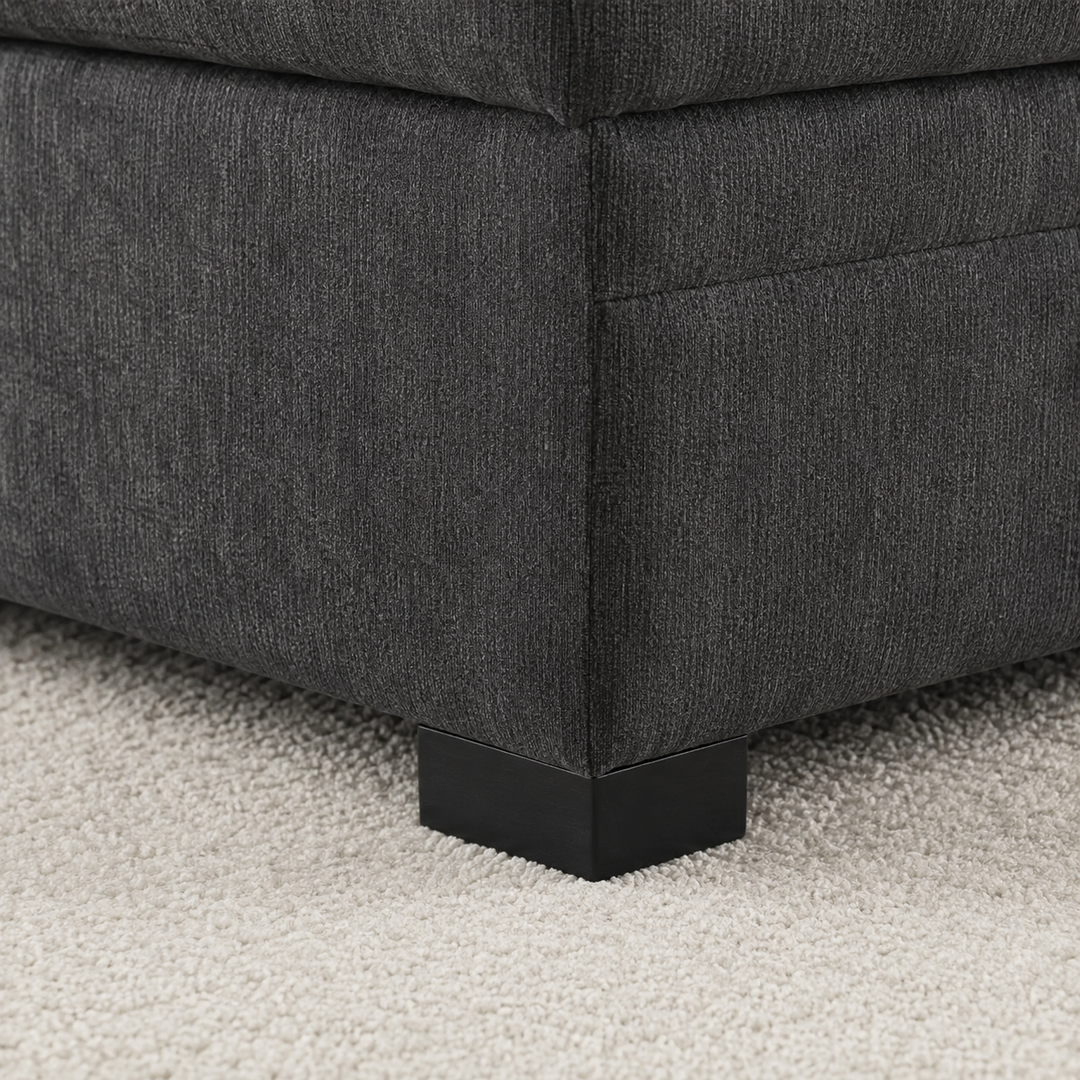 Kestrel Fabric Upholstered Sectional Sofa Bed With Reversible Storage Chaise - Grey