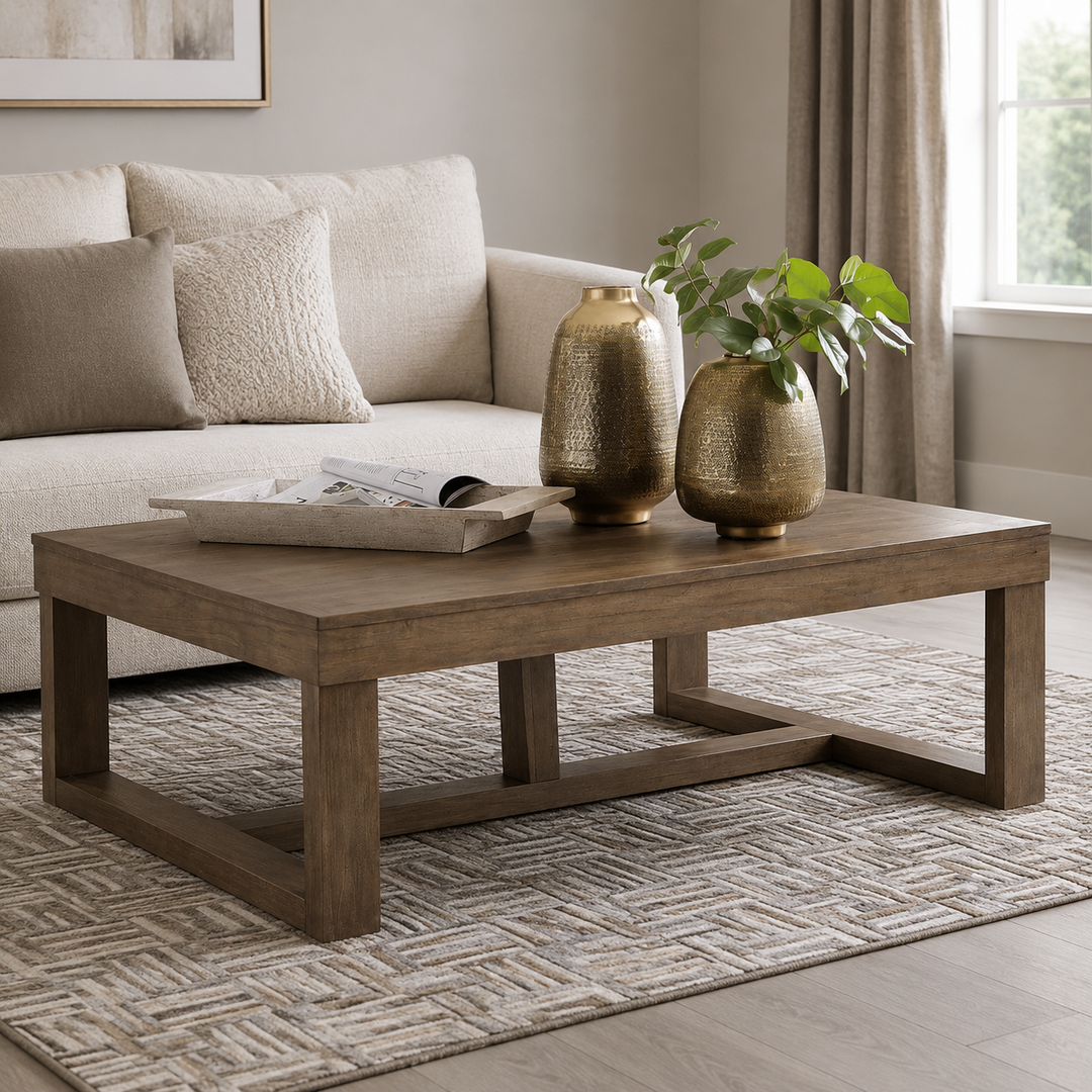 T471-1 Cariton Wooden Coffee Table - Greyish Brown | Signature Design By Ashley