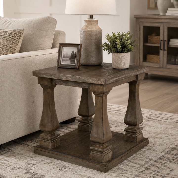 T776-3 Johnelle Wooden End Table - Grey | Signature Design By Ashley