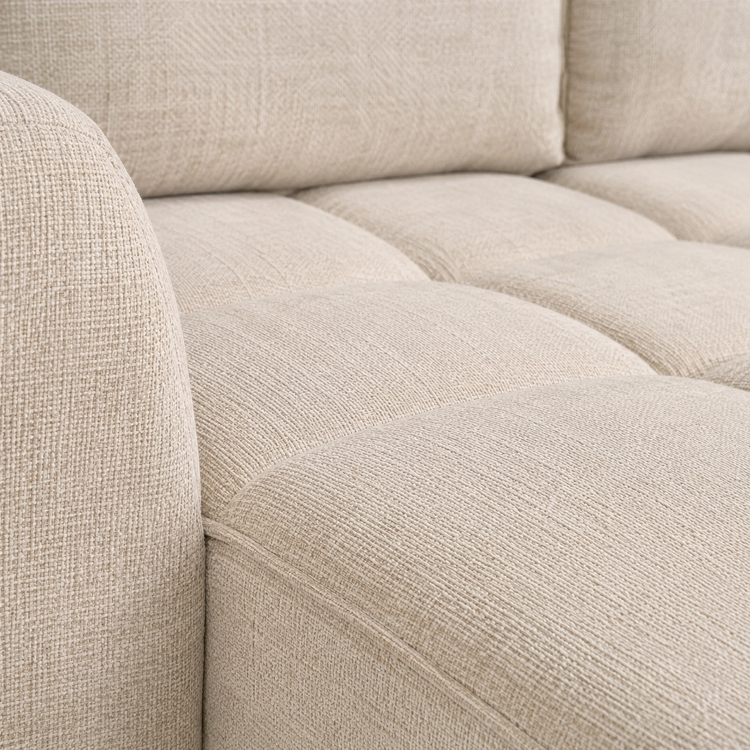 Modrest 3-Piece Sectional Sofa Bed In Fabric Upholstery - Beige