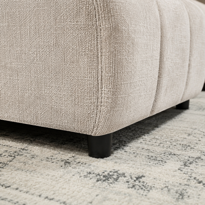 Modrest 3-Piece Sectional Sofa Bed In Fabric Upholstery - Beige