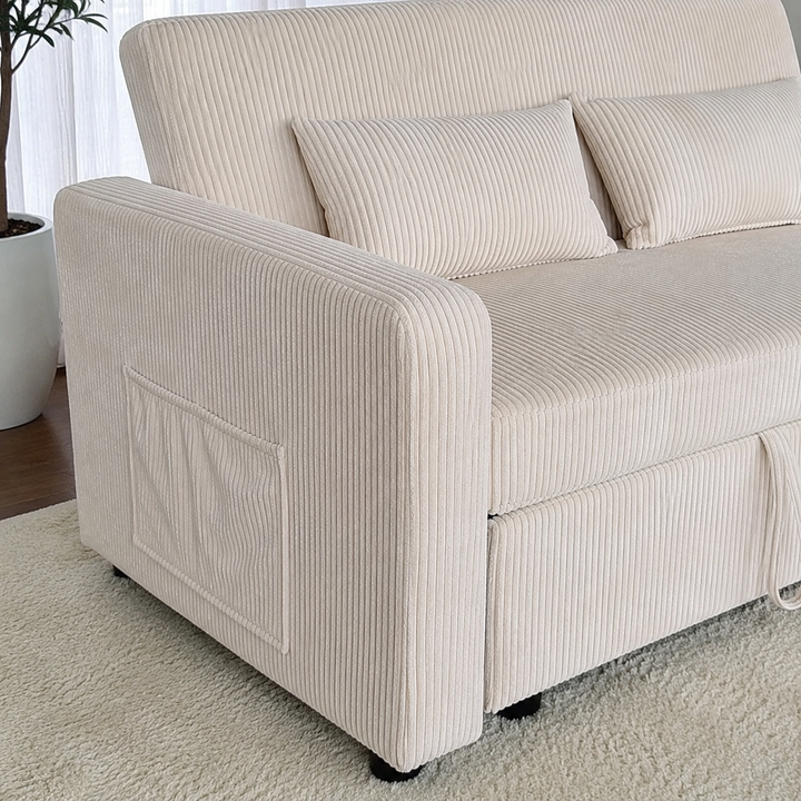 Jade Sofa Bed In Fabric Upholstery - Cream