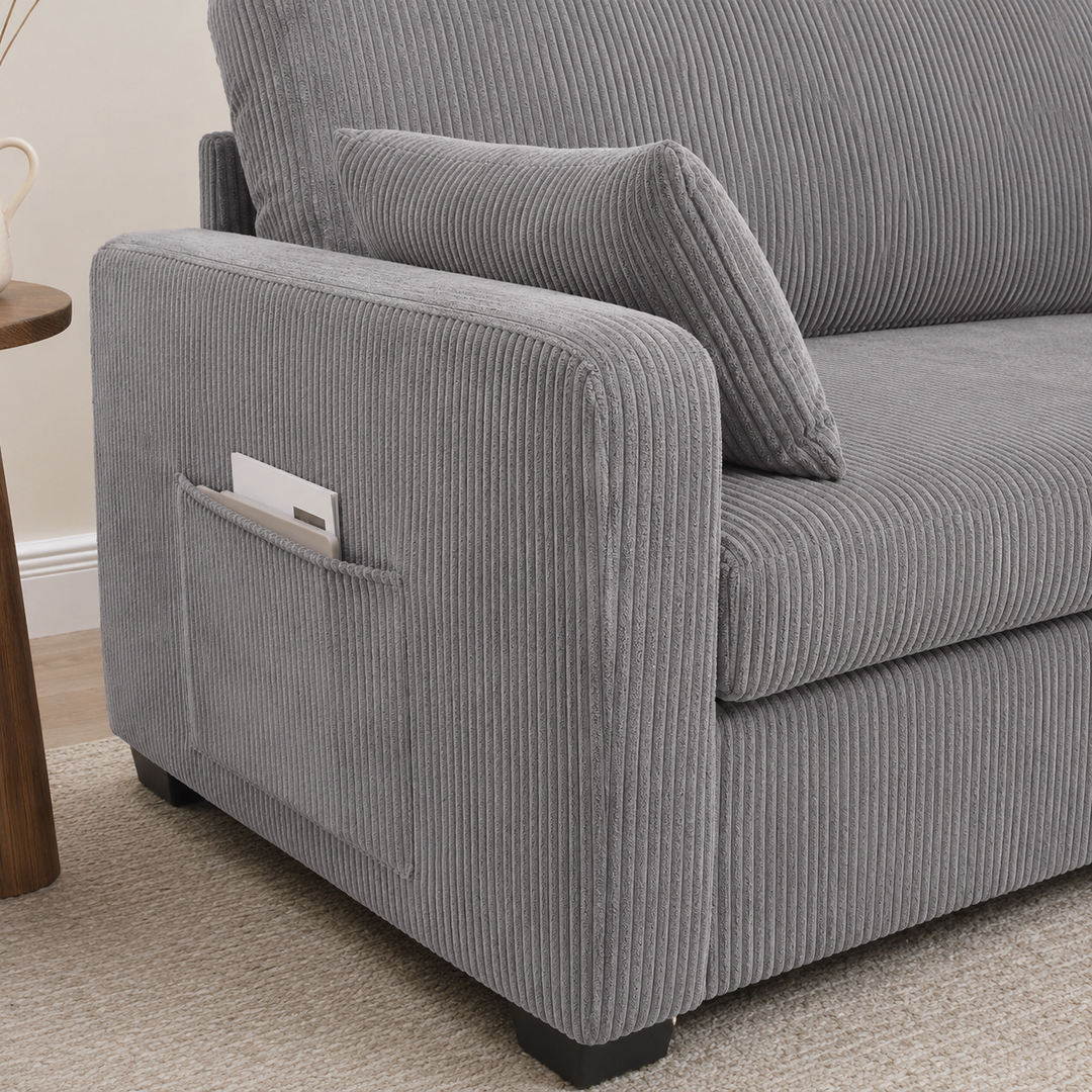 Jade Sofa Bed In Fabric Upholstery - Grey