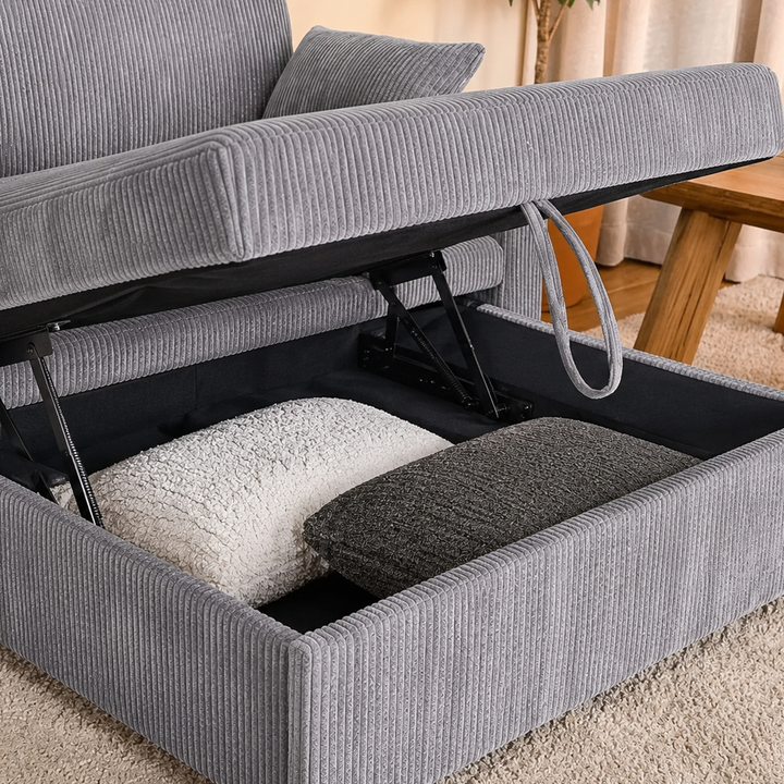 Jade Sofa Bed In Fabric Upholstery - Grey