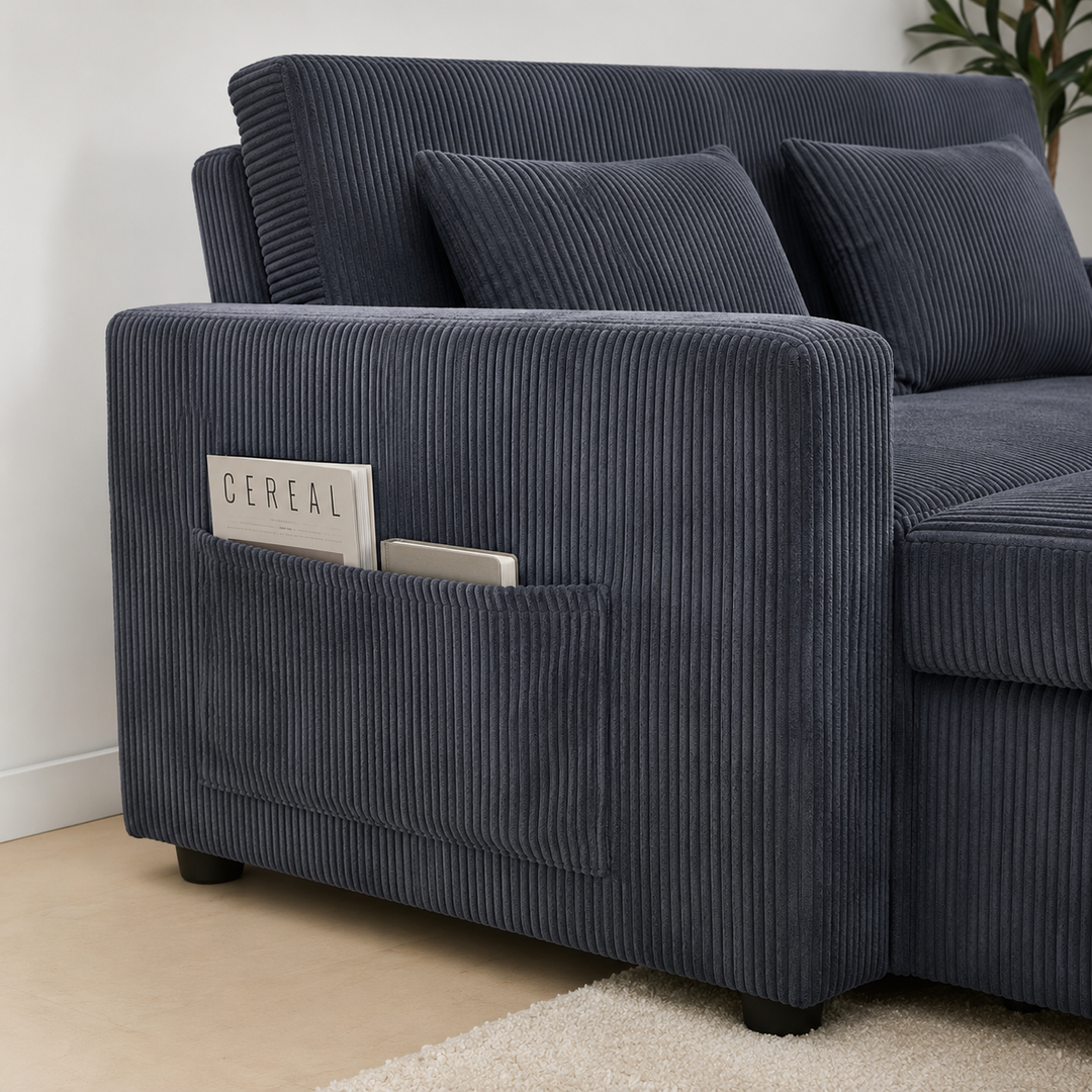 Jade Sofa Bed In Fabric Upholstery - Charcoal