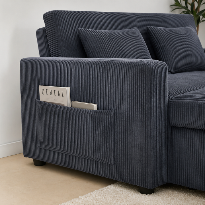 Jade Sofa Bed In Fabric Upholstery - Charcoal