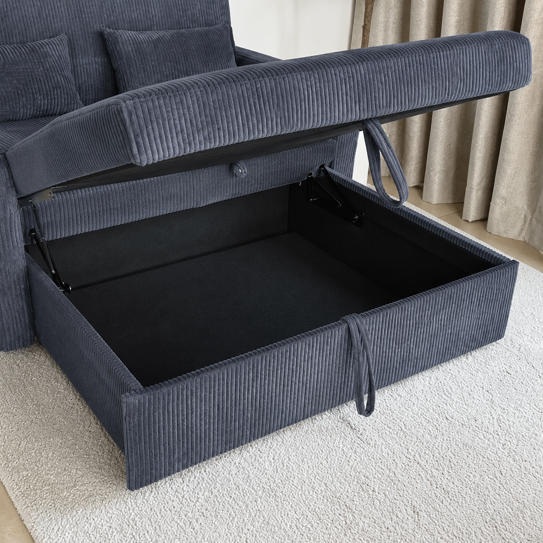 Jade Sofa Bed In Fabric Upholstery - Charcoal