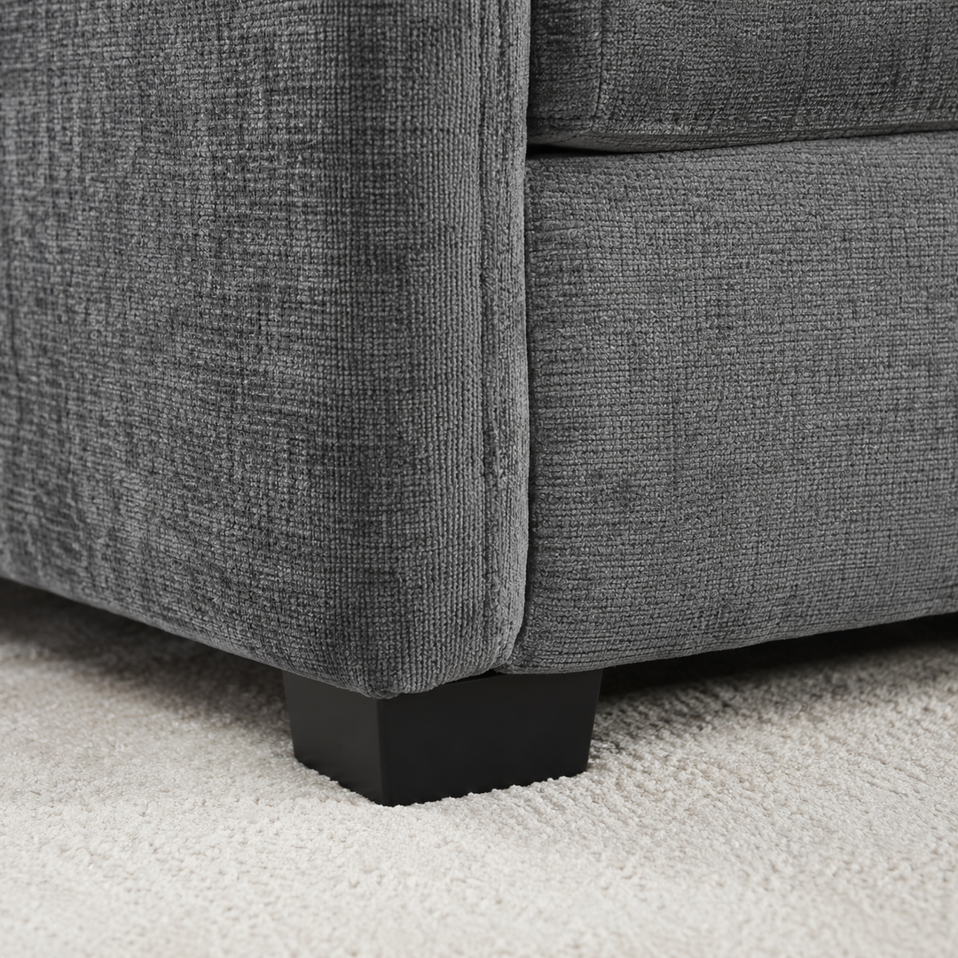 Vision Fabric Upholstered Sectional Sofa Bed With Storage Ottoman - Grey | Available