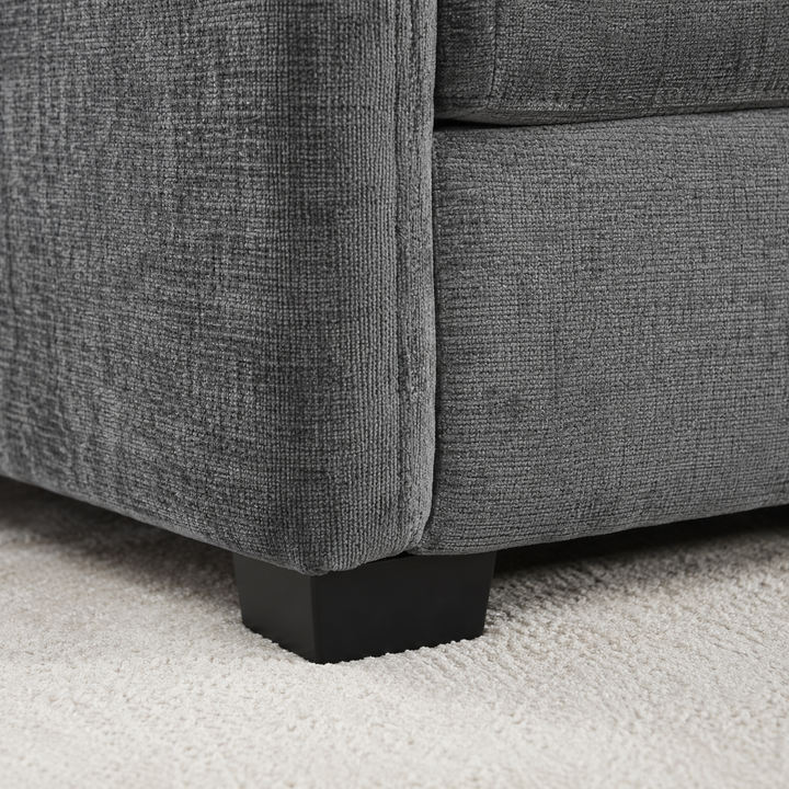 Vision Fabric Upholstered Sectional Sofa Bed With Storage Ottoman - Grey | Available