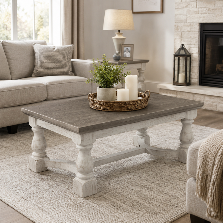 T814-1 Havalance Wooden Coffee Table - Grey/ White | Signature Design By Ashley