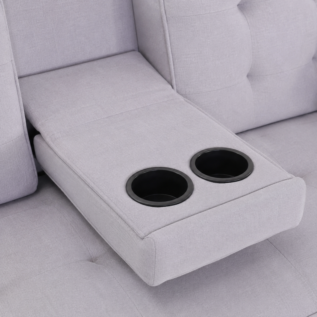Sophia Fabric Upholstered Sofa Bed With USB Charging Ports - Grey