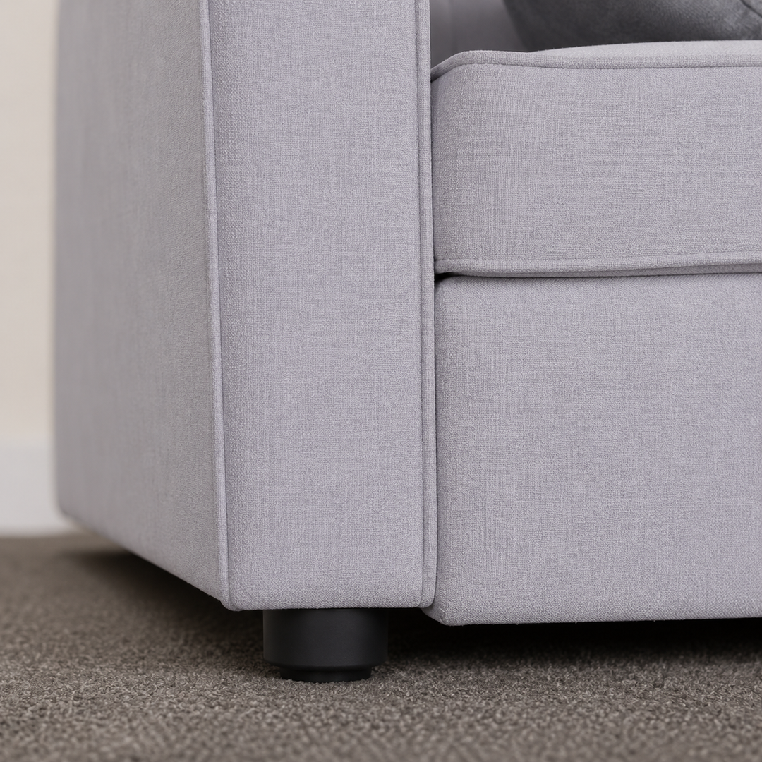 Sophia Fabric Upholstered Sofa Bed With USB Charging Ports - Grey