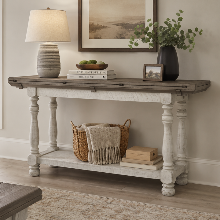 T814-4 Havalance Flip Top Sofa/ Console Table - Grey/ White | Signature Design By Ashley