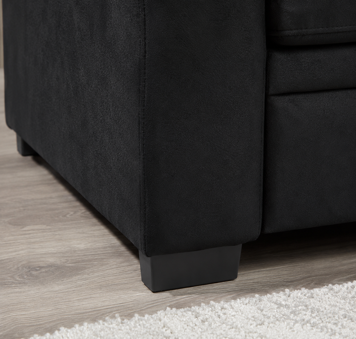 Hailey Fabric Upholstered Sofa Bed With Cup Holders - Black