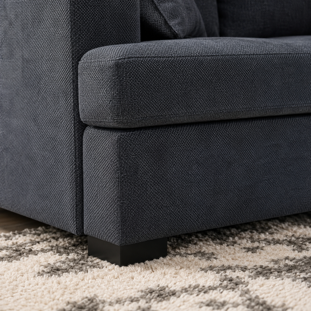 Maldon Fabric Upholstered RAF Sectional Sofa Bed With Storage Chaise - Grey