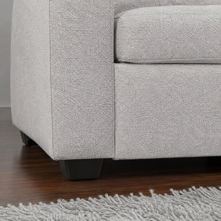 Gala Fabric Upholstered Reversible Sectional Sofa Bed With Ottoman - Light Grey | Timeless, Comfortable, Durable &amp; Storage Solution