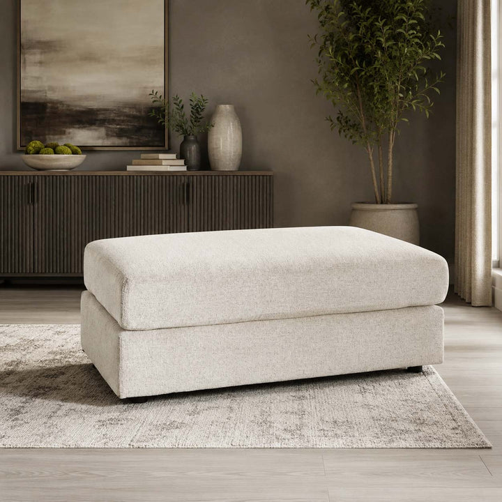 9510408 Soletren Oversized Accent Ottoman In Fabric Upholstery - Stone | Signature Design By Ashley