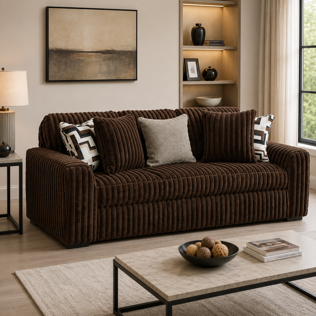 9810438 Midnight-madness Stationary Sofa In Fabric Upholstery - Chocolate | Signature Design By Ashley
