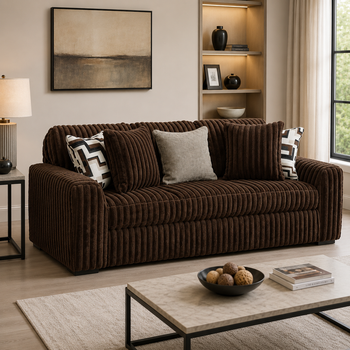 9810438 Midnight-madness Stationary Sofa In Fabric Upholstery - Chocolate | Signature Design By Ashley