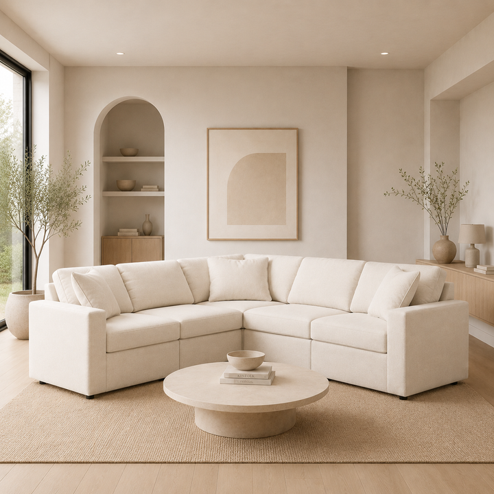 92103S6 Modmax 5-Piece Sectional Sofa In Fabric Upholstery - Oyster | Signature Design By Ashley