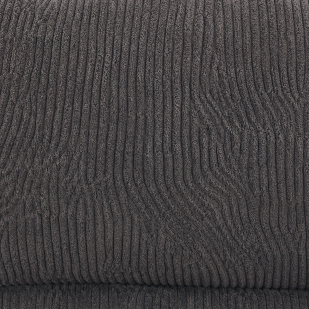 Rolex 3-Piece Dark Grey Stationary Sofa Set In Fabric