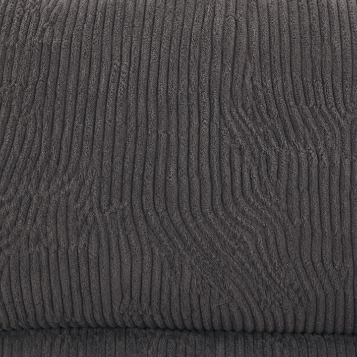 Rolex 3-Piece Dark Grey Stationary Sofa Set In Fabric