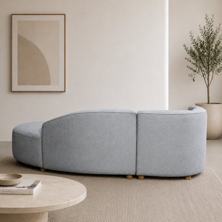 Sofia Beige Sofa Chaise In Fabric Upholstery
