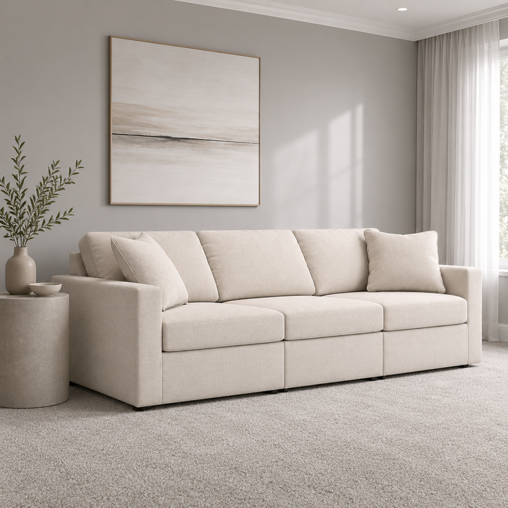 92103S2 Modmax 3-Piece Modular Sofa In Fabric Upholstery - Oyster | Signature Design By Ashley