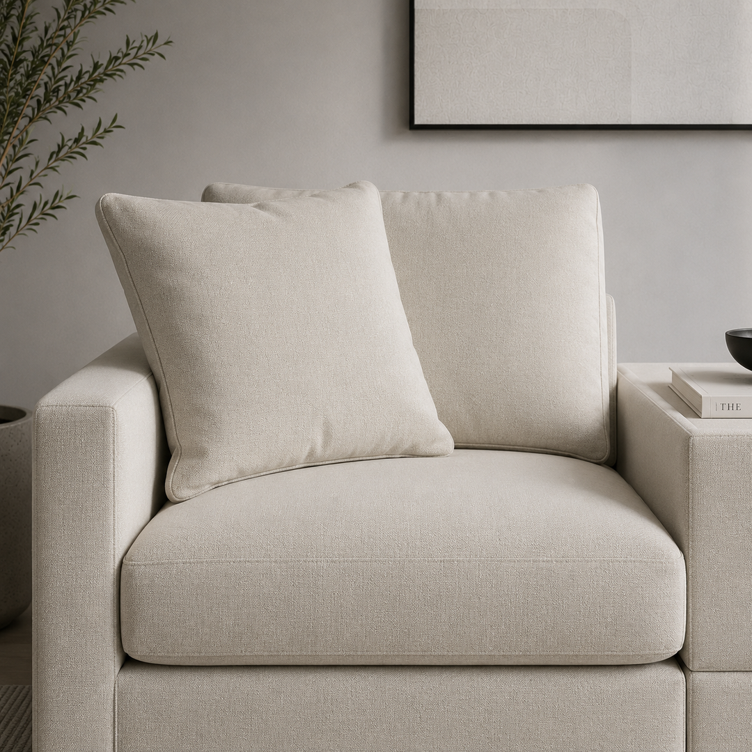 92103S3 Modmax 3-Piece Fabric Modular Loveseat With Storage Console - Oyster | Signature Design By Ashley