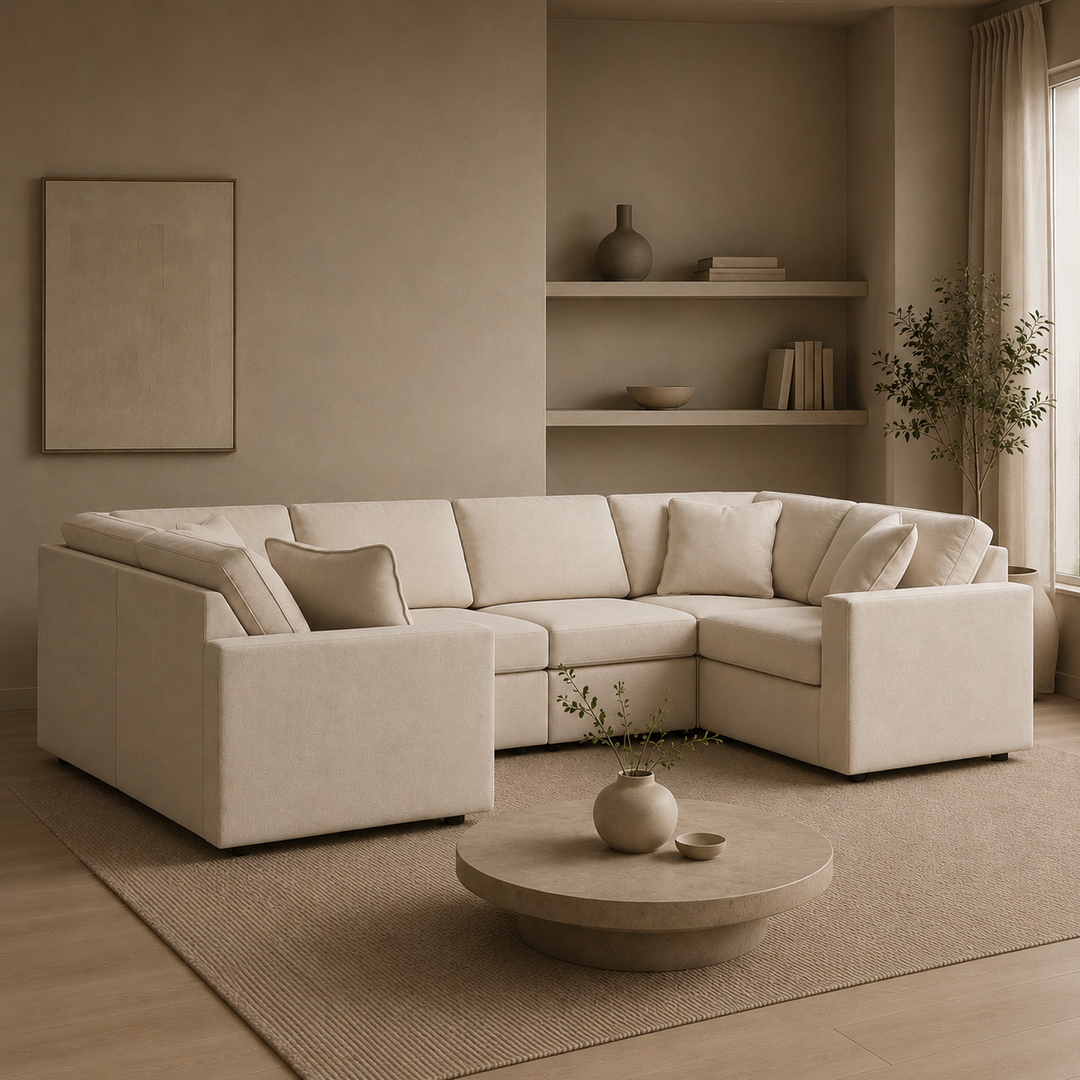 92103S8 Modmax 6-Piece Sectional Sofa In Fabric Upholstery - Oyster | Signature Design By Ashley