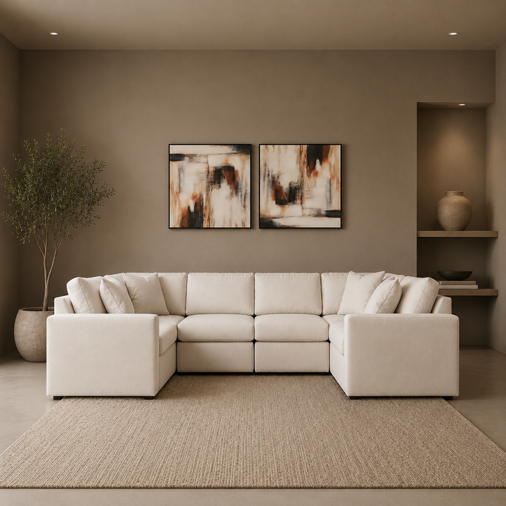 92103S8 Modmax 6-Piece Sectional Sofa In Fabric Upholstery - Oyster | Signature Design By Ashley