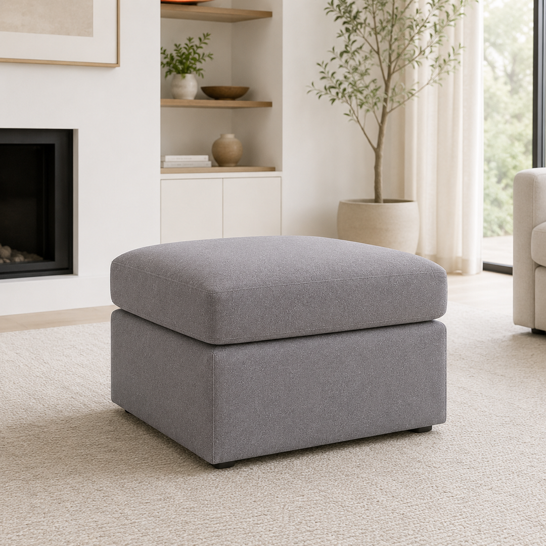 9210408 Modmax Oversized Accent Ottoman In Fabric Upholstery - Granite | Signature Design By Ashley
