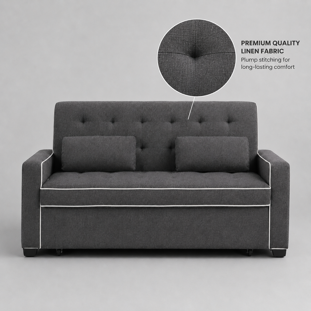 Austin Fabric Upholstered Sleeper Sofa With Built-In USB Ports - Grey
